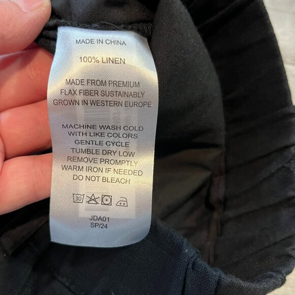 NWT! Quince 100% European Linen Pants, Black, 25" Inseam, Size Large - Picture 8 of 12